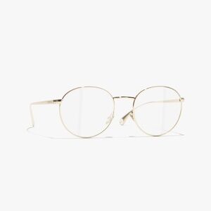 LIKE NEW CHANEL 2209 C.395 Gold Oval Eyeglasses Frames 53-20-140